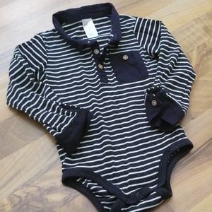 Boys H&M Striped Polo Onesie
